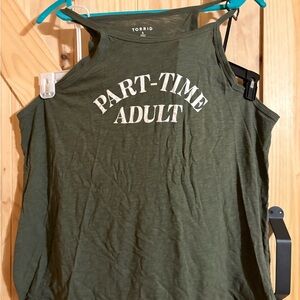 Torrid Olive Green Part-Time Adult Tank Top